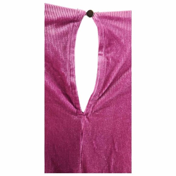 mossimo dress  v neck keyhole button back dusty mauve pink long sleeve sz XS - Picture 7 of 8